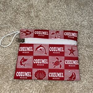 Small red Cozumel Mexico wristlet